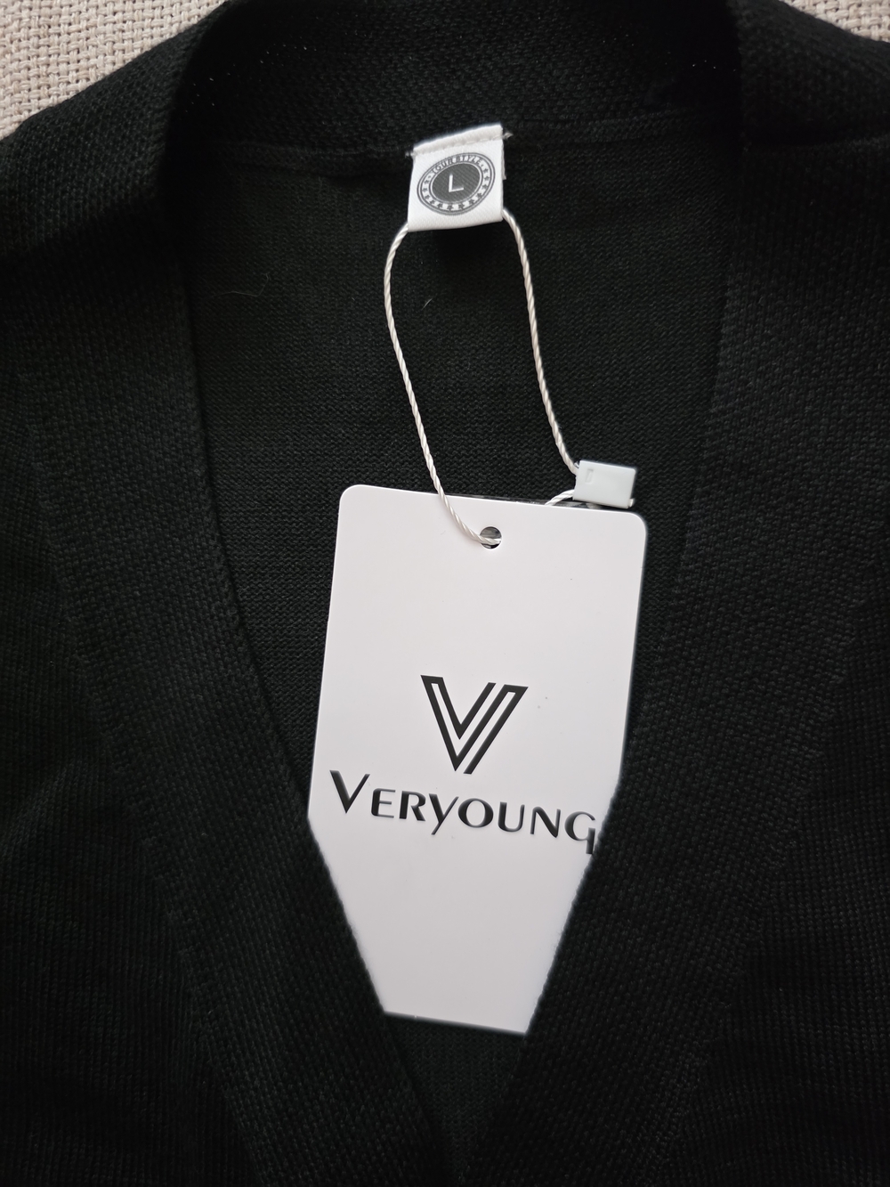 Veryoung Black Button Front Knit Vest With Front Pockets Clsssic Large - Picture 4 of 8